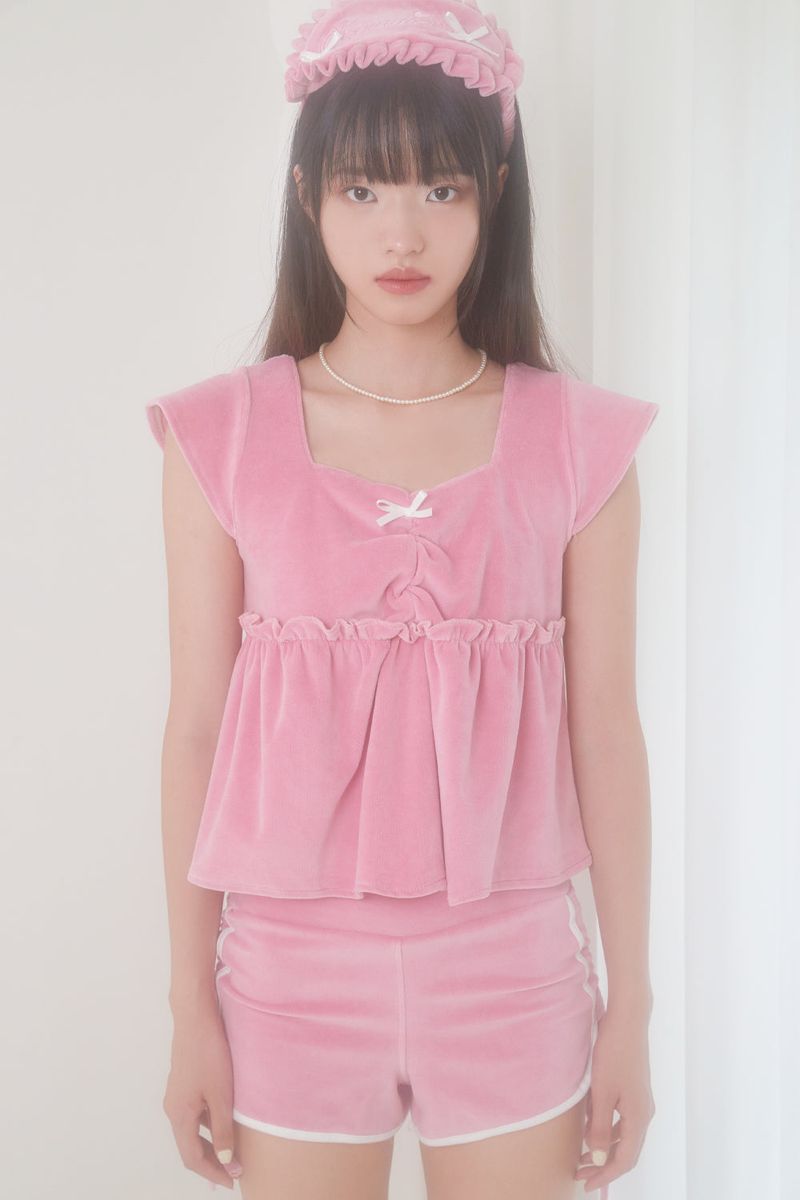VELVET PAJAMA TOP (PINK)