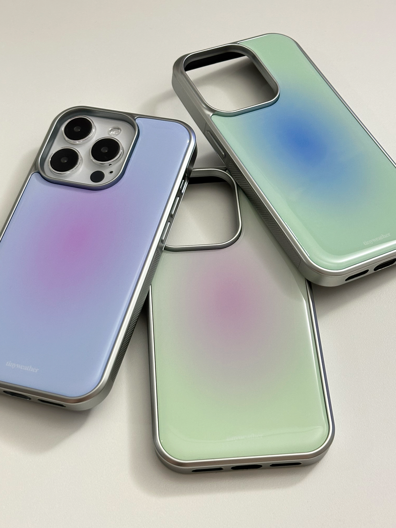 blush epoxy silver case-pink+light green