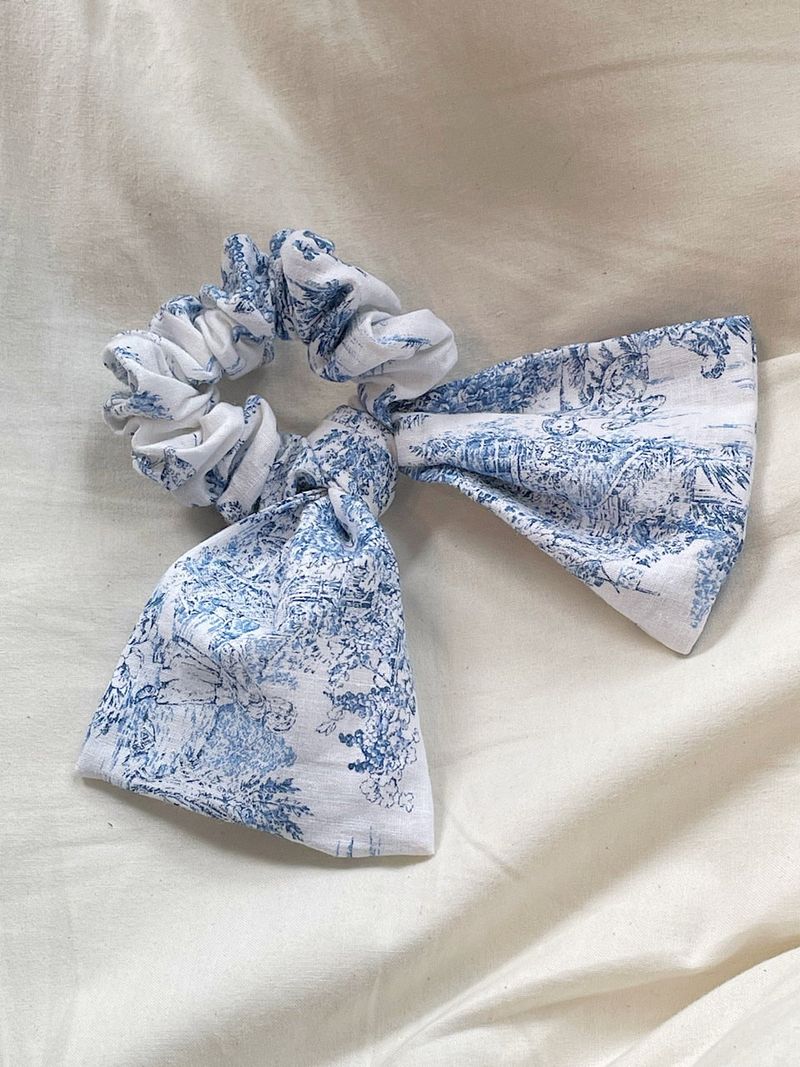 French Etoile Ruffle Scrunchie [Blue]