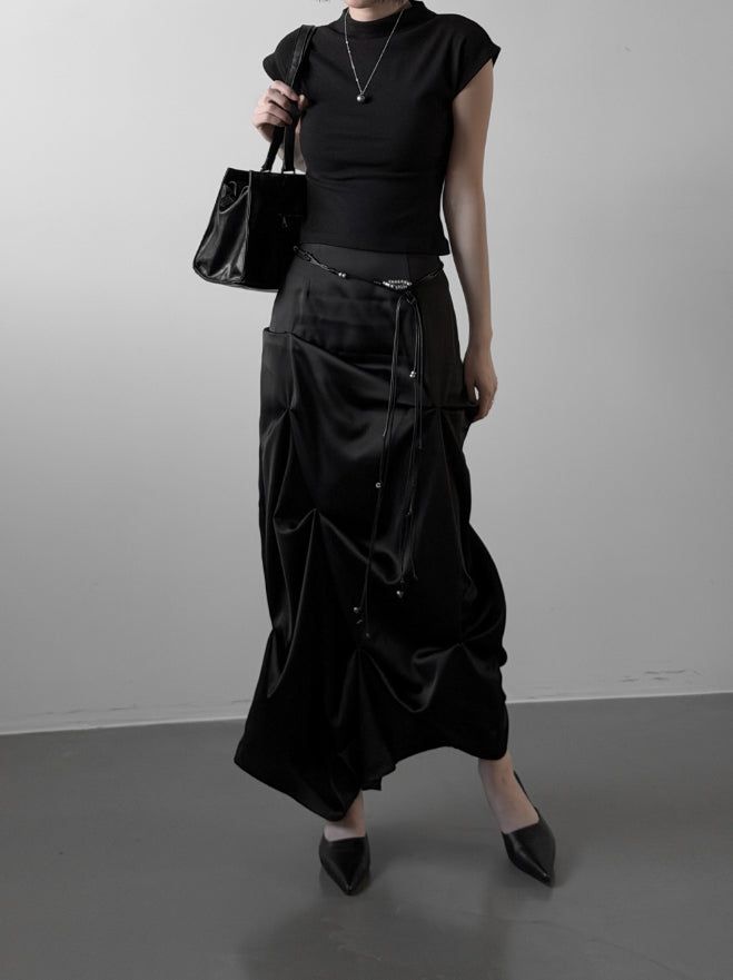 Glopin Drape Satin Skirt