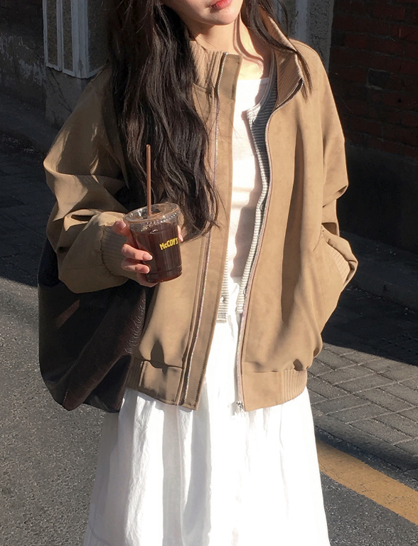 SHOPPERLAND（ショッパーランド）の「#VG Half Neck Suede Zip-up Jumper (3color)（Jackets/Outerwear）」