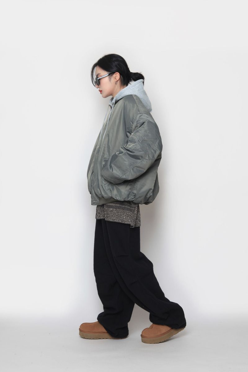 Hooded aerial jumper padding