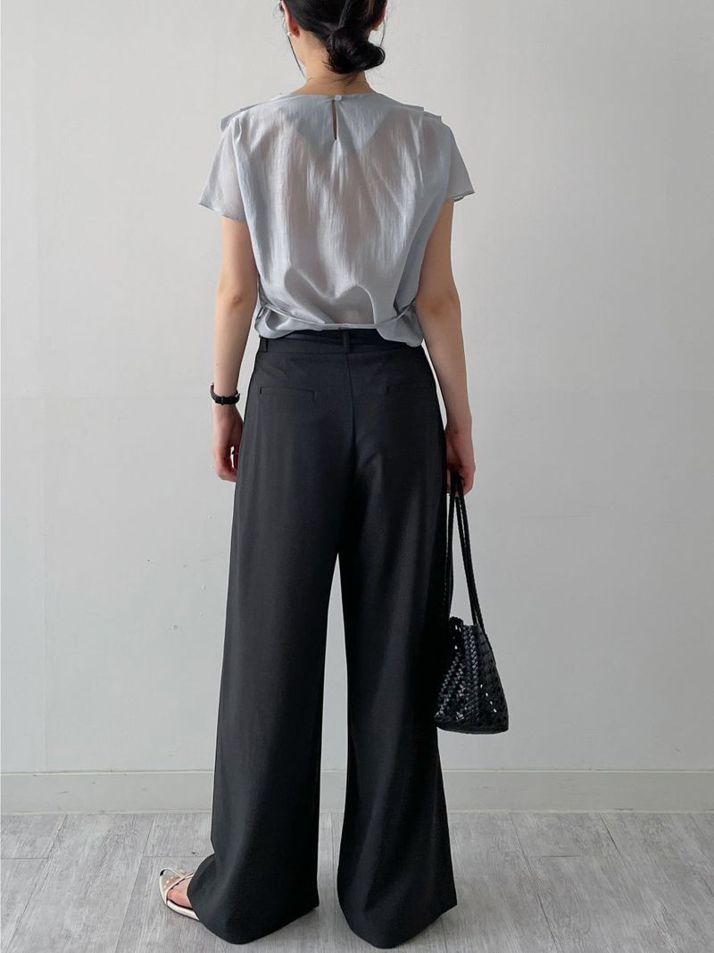 [Summer ver.] Tie Two Tuck Long Wide Slacks