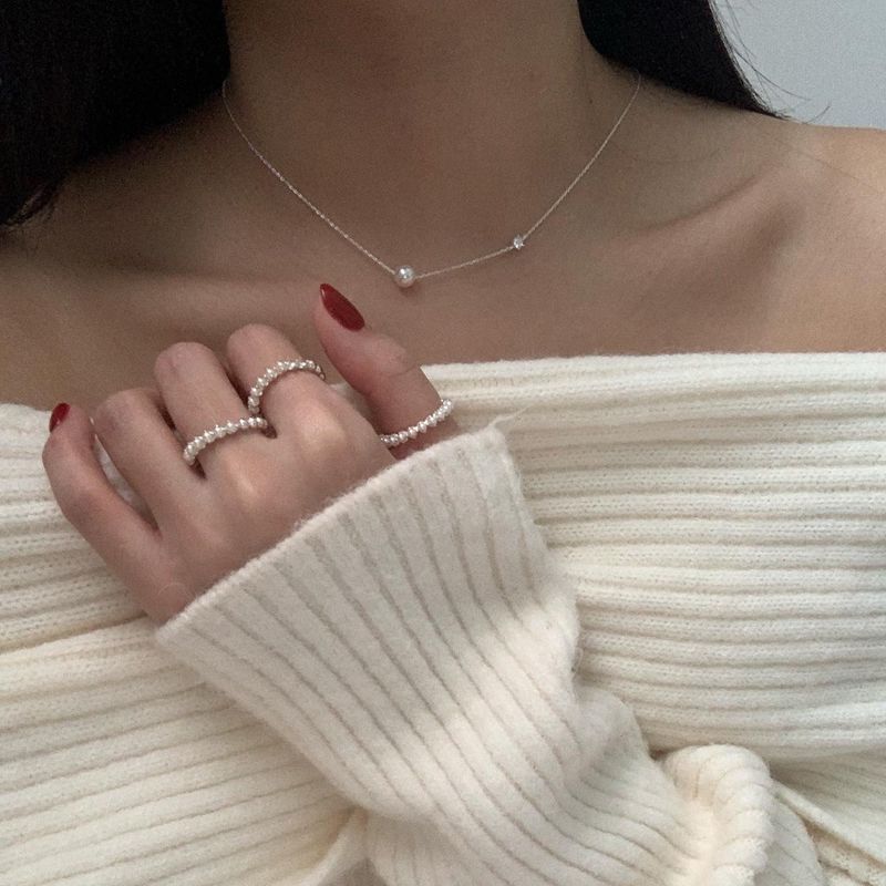 (silver925) パールキュービックネックレス *silver
