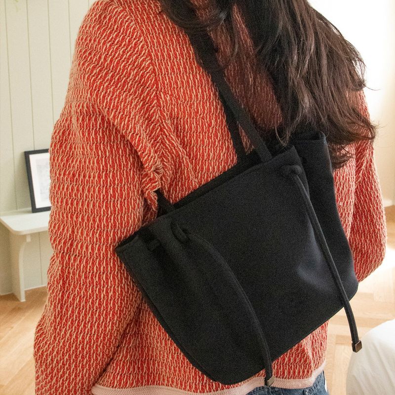 clam suede bag_black