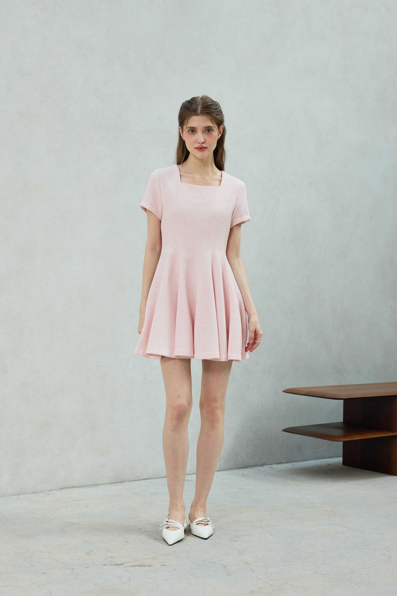 LANI TWEED DRESS / PINK