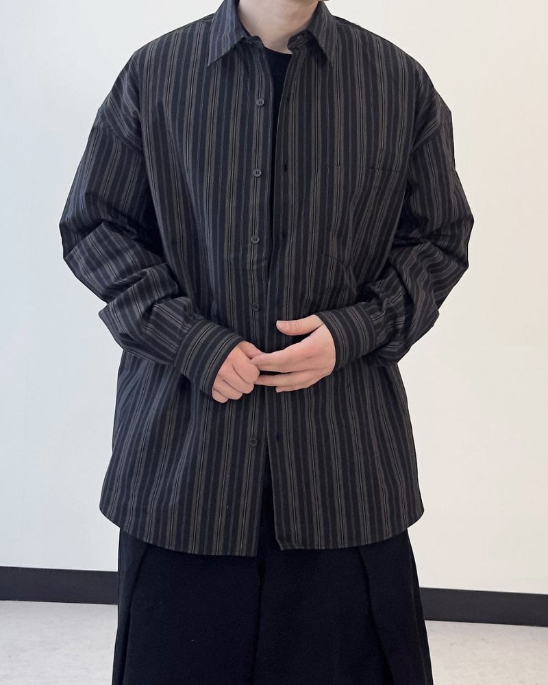 Linear Stripe Over Shirt
