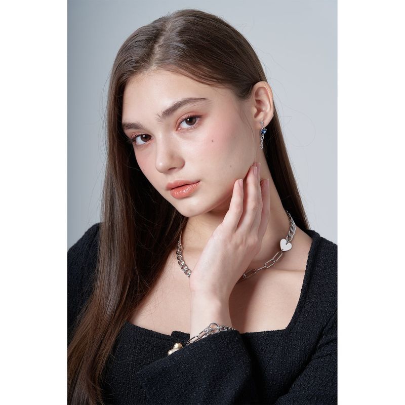 BLUE HEART JOIN EARRING
