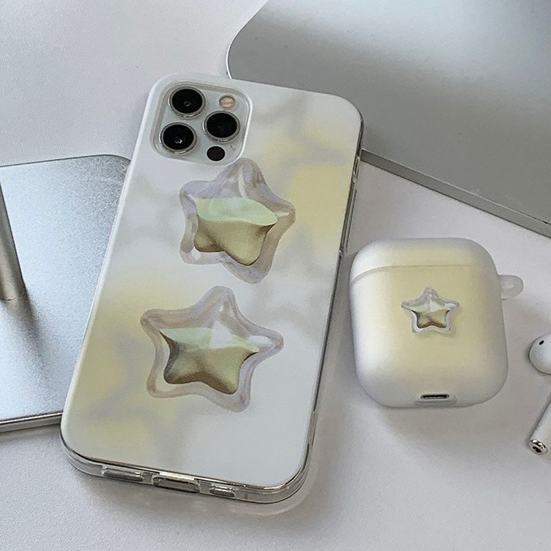 Yellow - Chilling Heart Star AirPods Case_matt