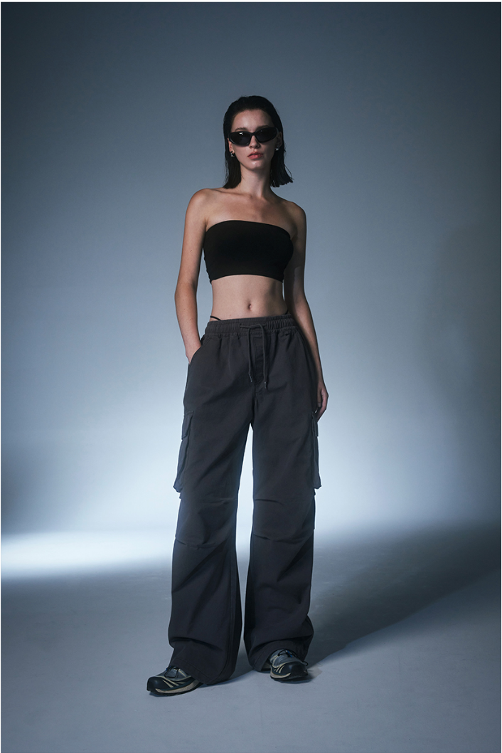 Parachute Washed Cotton Wide Cargo Pants