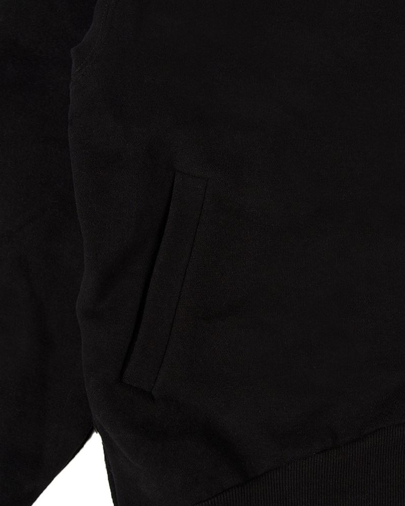 HIGH NECK HOOD ZIP UP BLACK