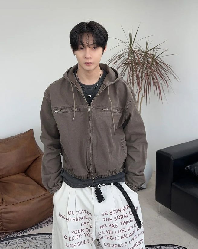 Pedo Dyeing Crop Hood Jacket