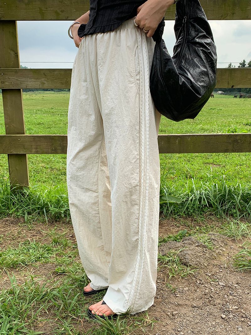 [MADE] Rollton nylon lace track bendable pants