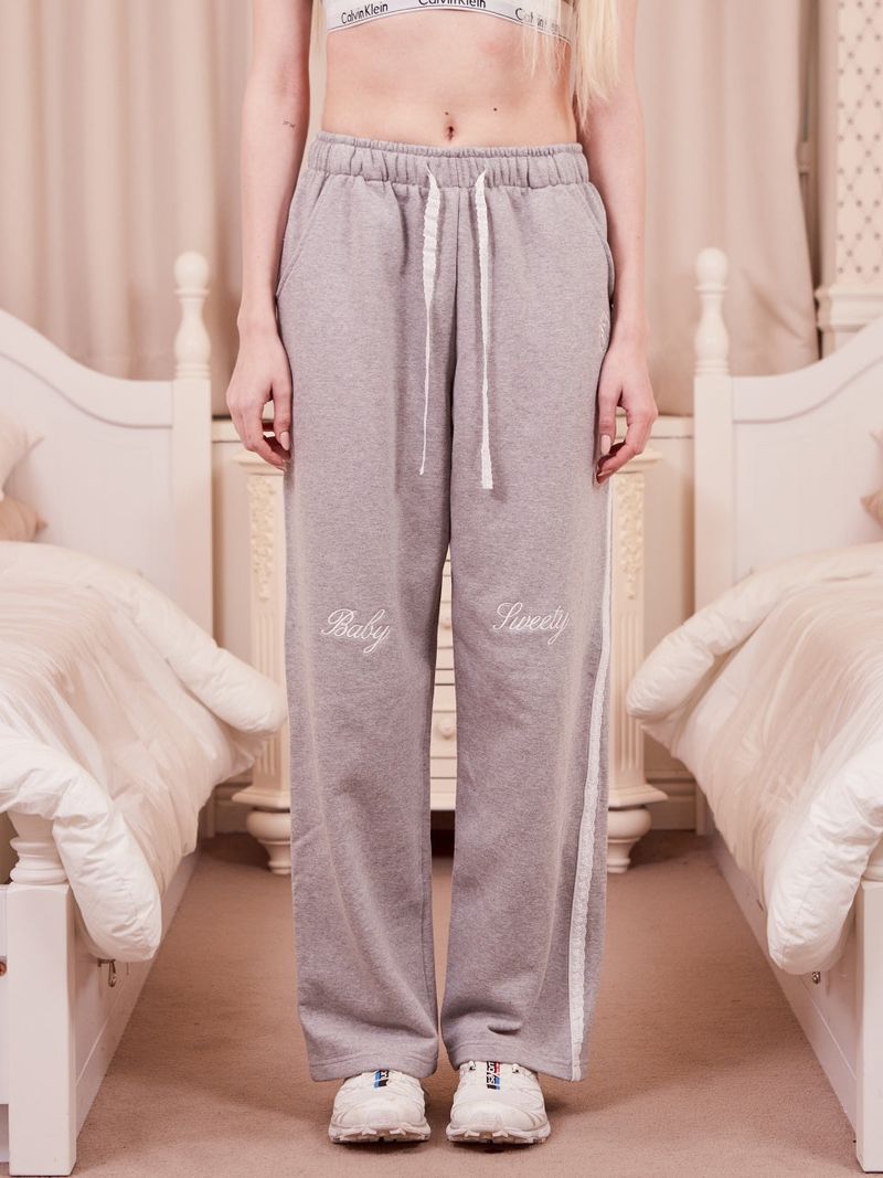 sweatsweet（スウェットスイート）の「Lacy Sweat Pants_GRAY/WHITE（Pants）」