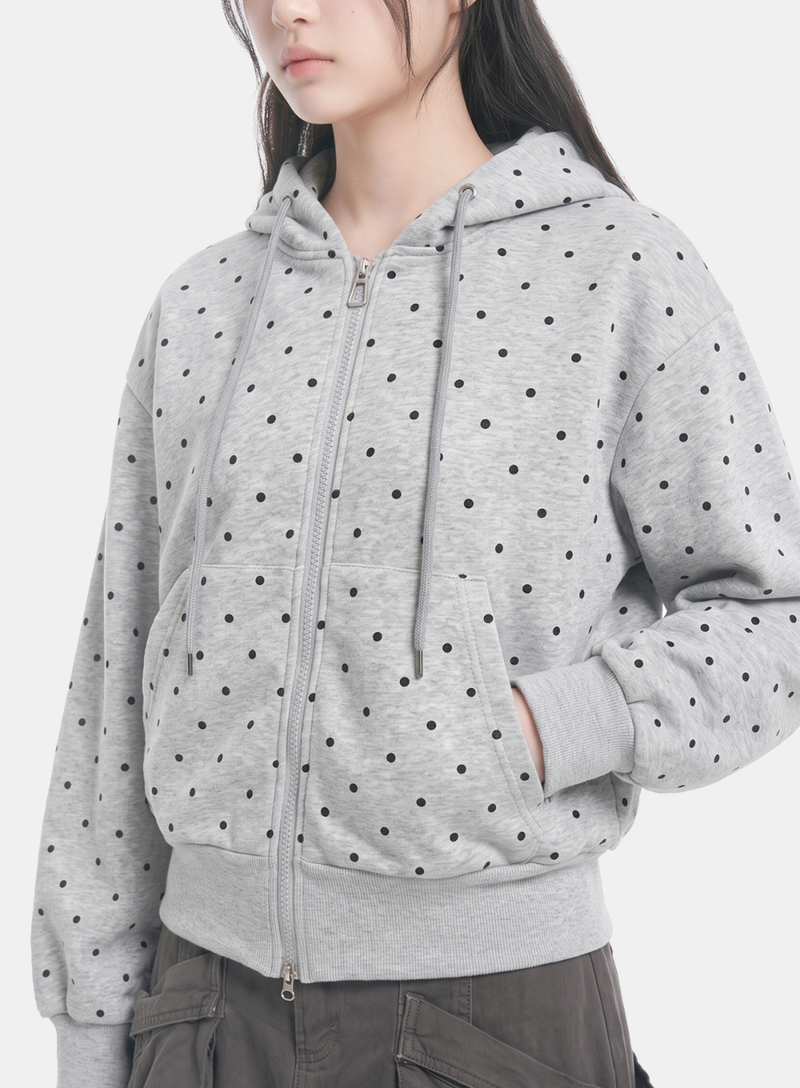 Mimi Dot Balloon Hoodie Zip-up