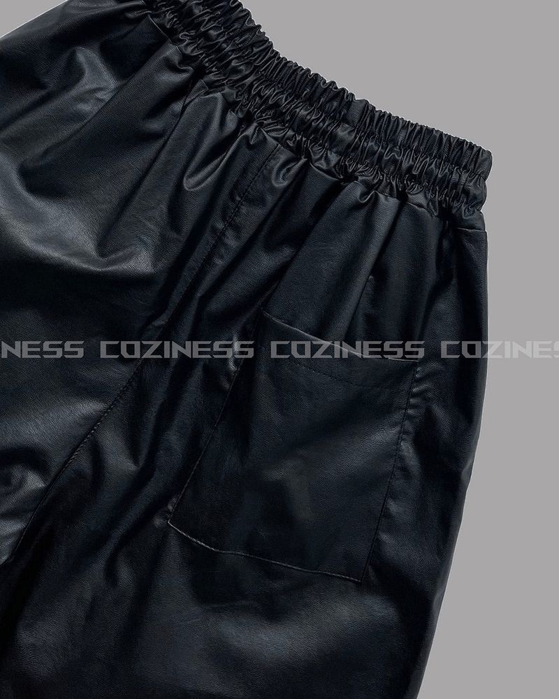 SI Leather Bermuda banding pants
