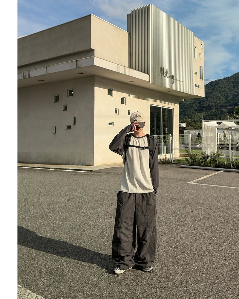 Dock rivet panel nylon pants