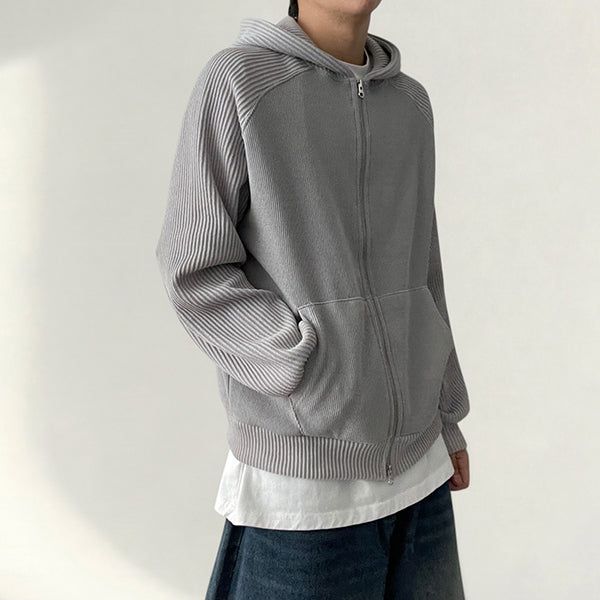 voarc（ボアク）の「Miss pattern Color Raglan Two-way Knitwear Hooded zip-up（Tops）」