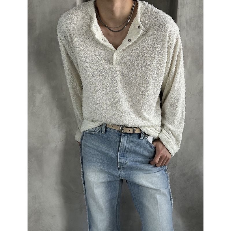 [S/S] Boucle henry neck long sleeves(4color)