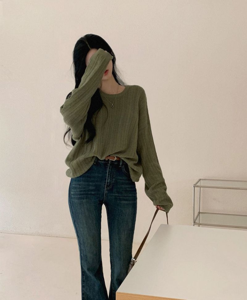 [Bellide made] Caramel Loose Fit Long Round Knitwear