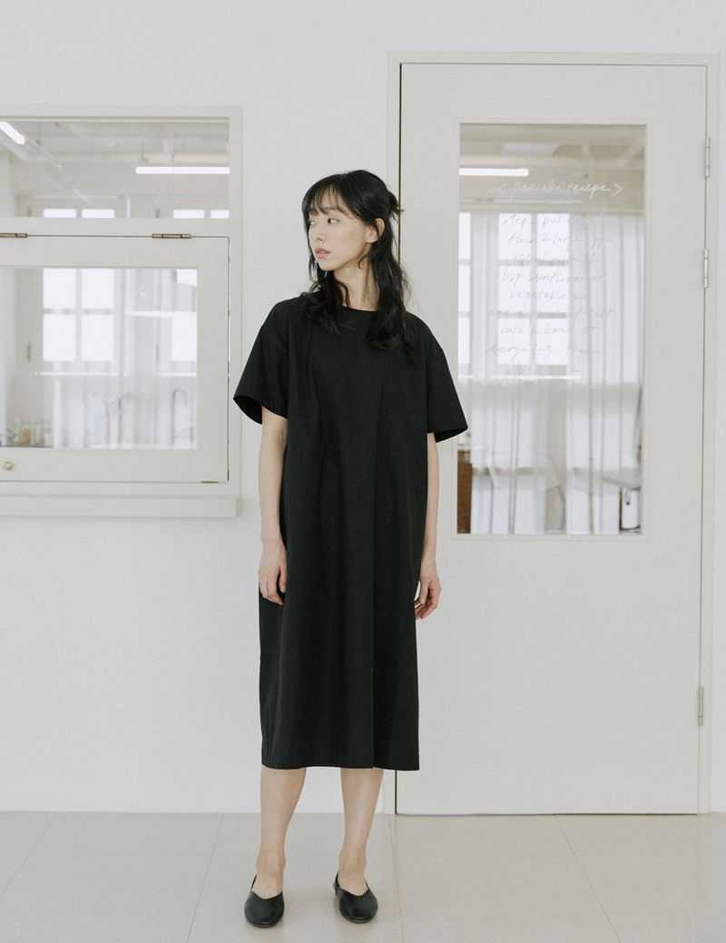 layered ribbon onepiece black