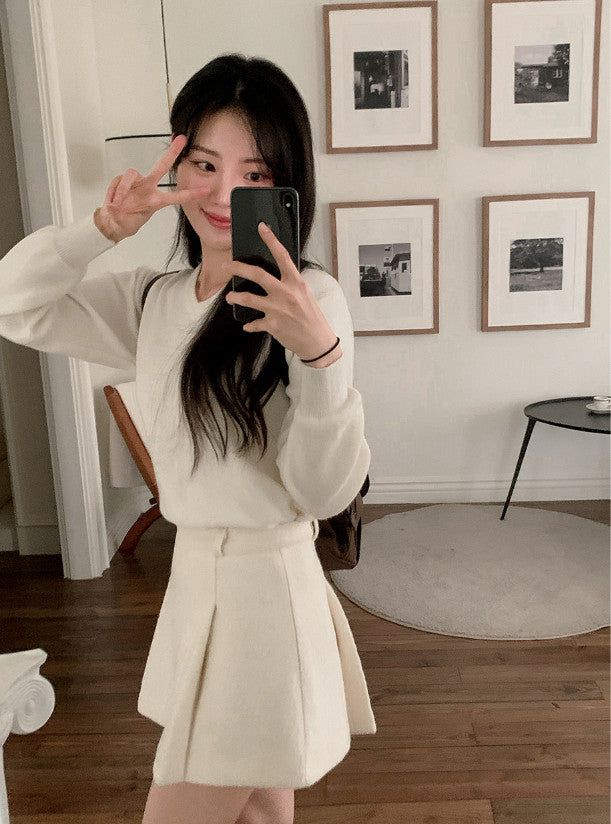 [SHOPPERMADE] Boucle Two Pintuck Mini Skirt (2color)