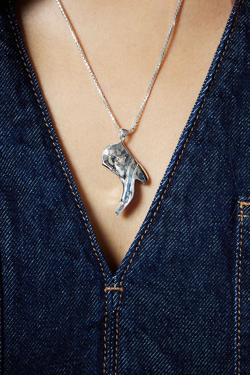 Western Boots Pendant Necklace