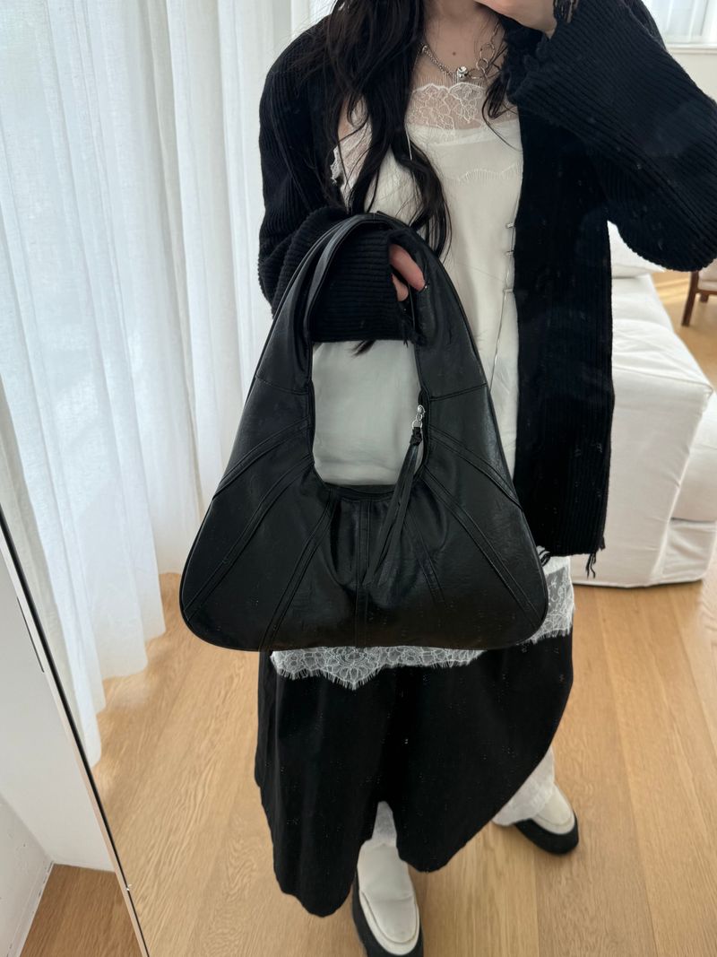 Leather Mush Bag (black)