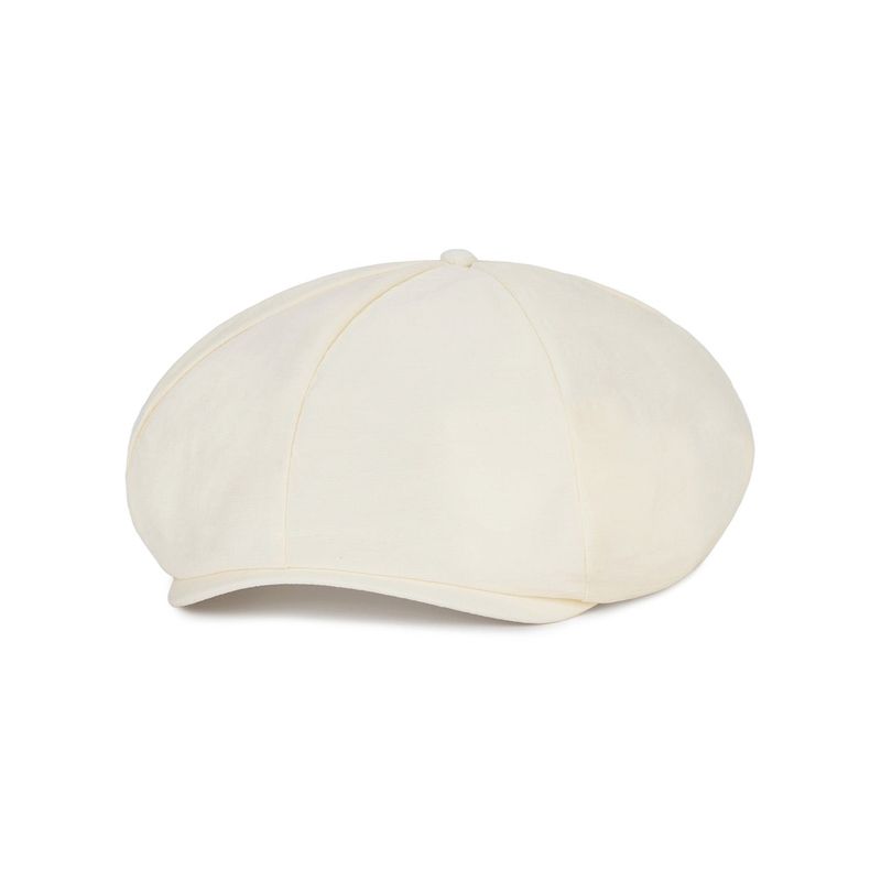 VA Curved Logo Easy Fit Newsboy Cap / Cream
