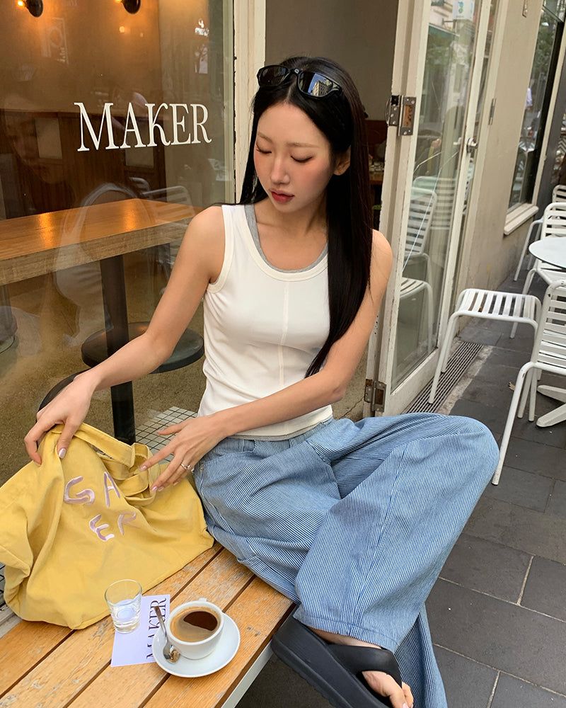 [ORIGINAL] Petit Cutout Ribbed Sleeveless
