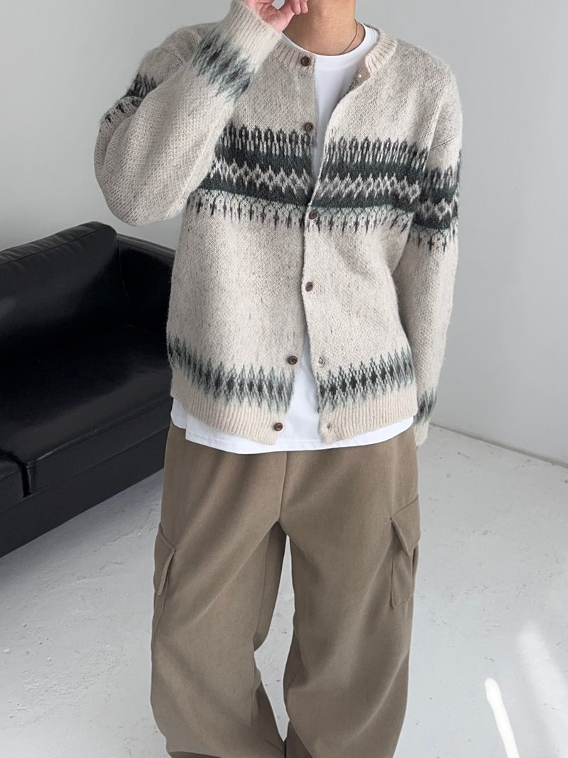JI9BON（ジグボン）の「DJ ノルディッククロッピードセミオーバーカーディガン (3C)（トップス）」