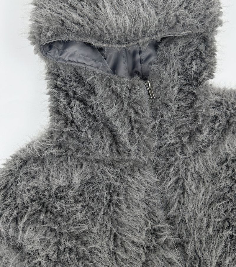 No.1541 boucle fur hood JK