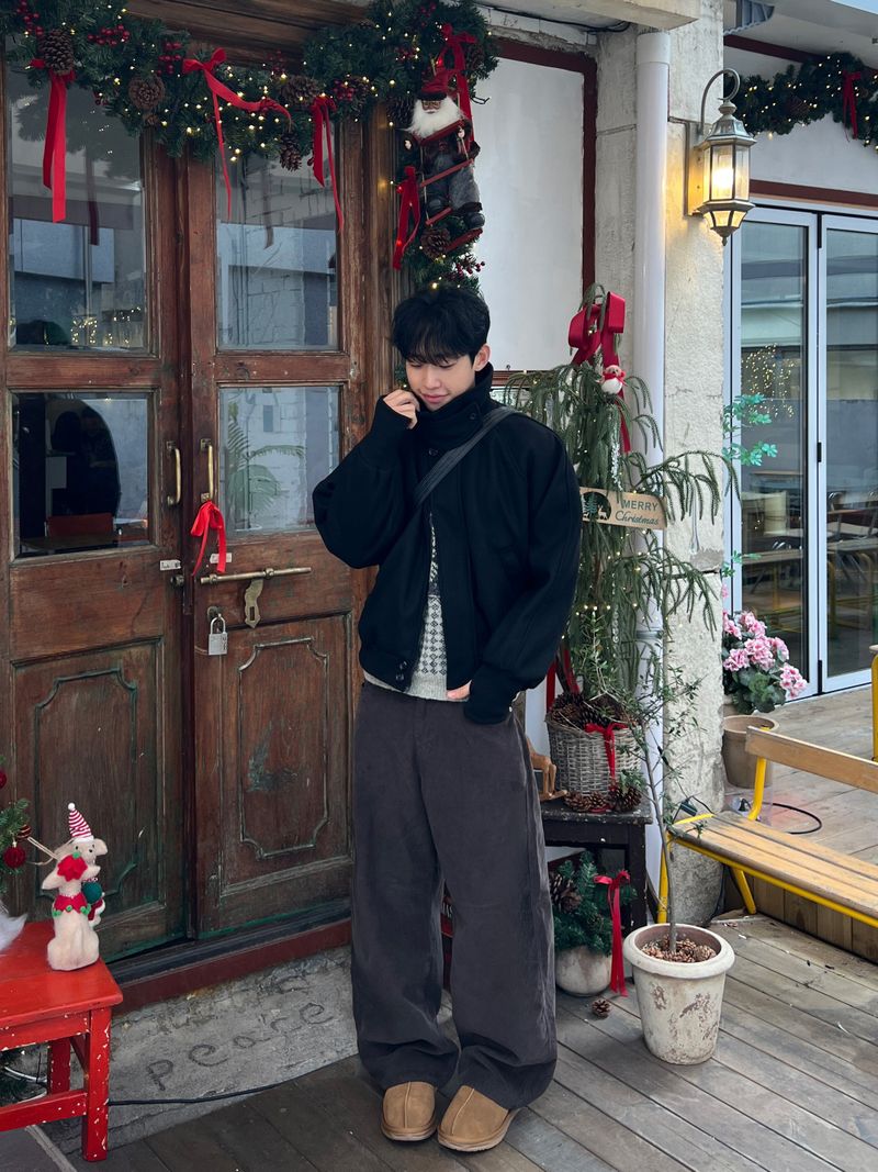 Aki Wool Collar Warmer Winter Blouson (2 Colors)