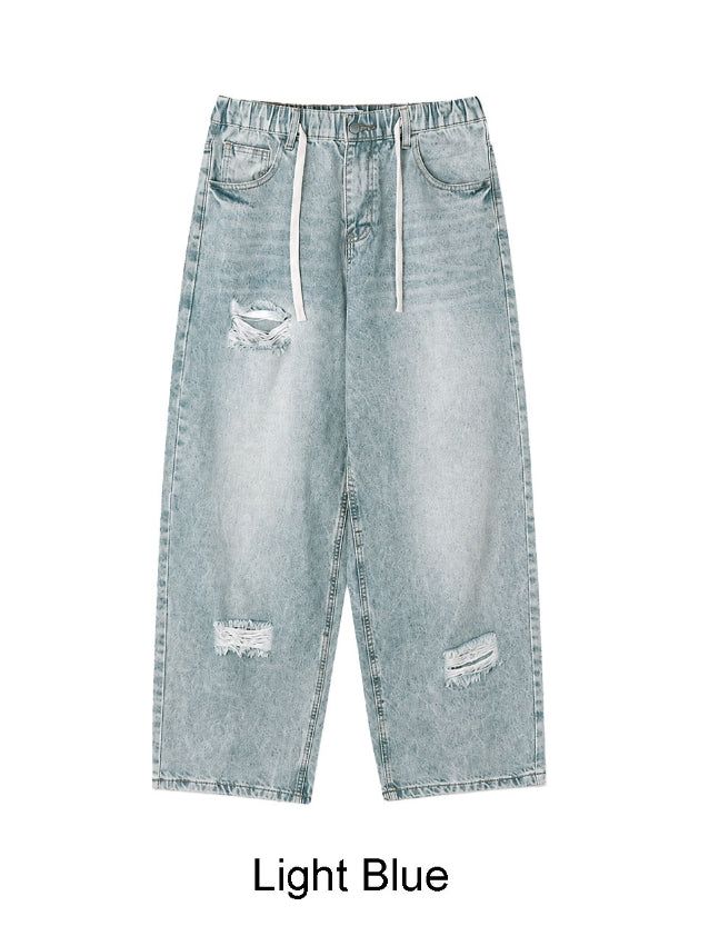 Lanes Damaged Wide Denim Pants