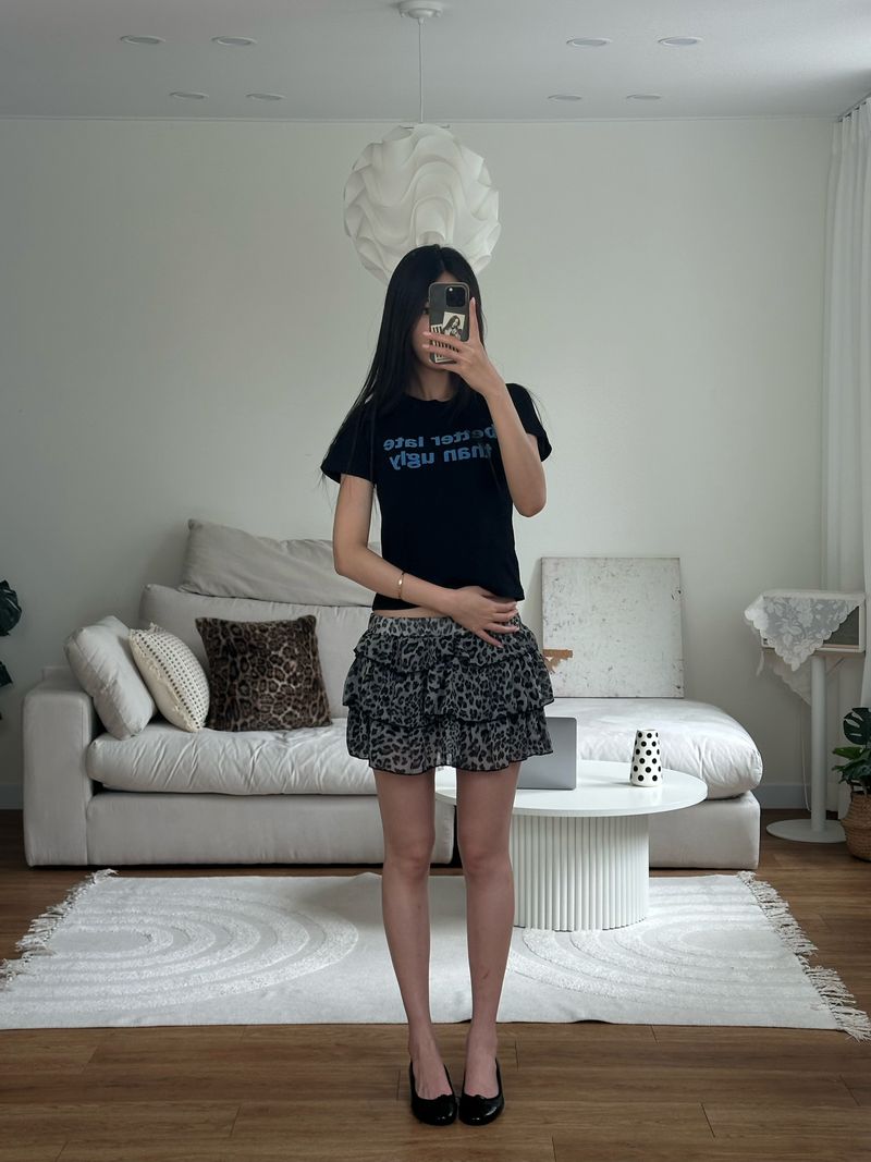 leo frill chiffon skirt