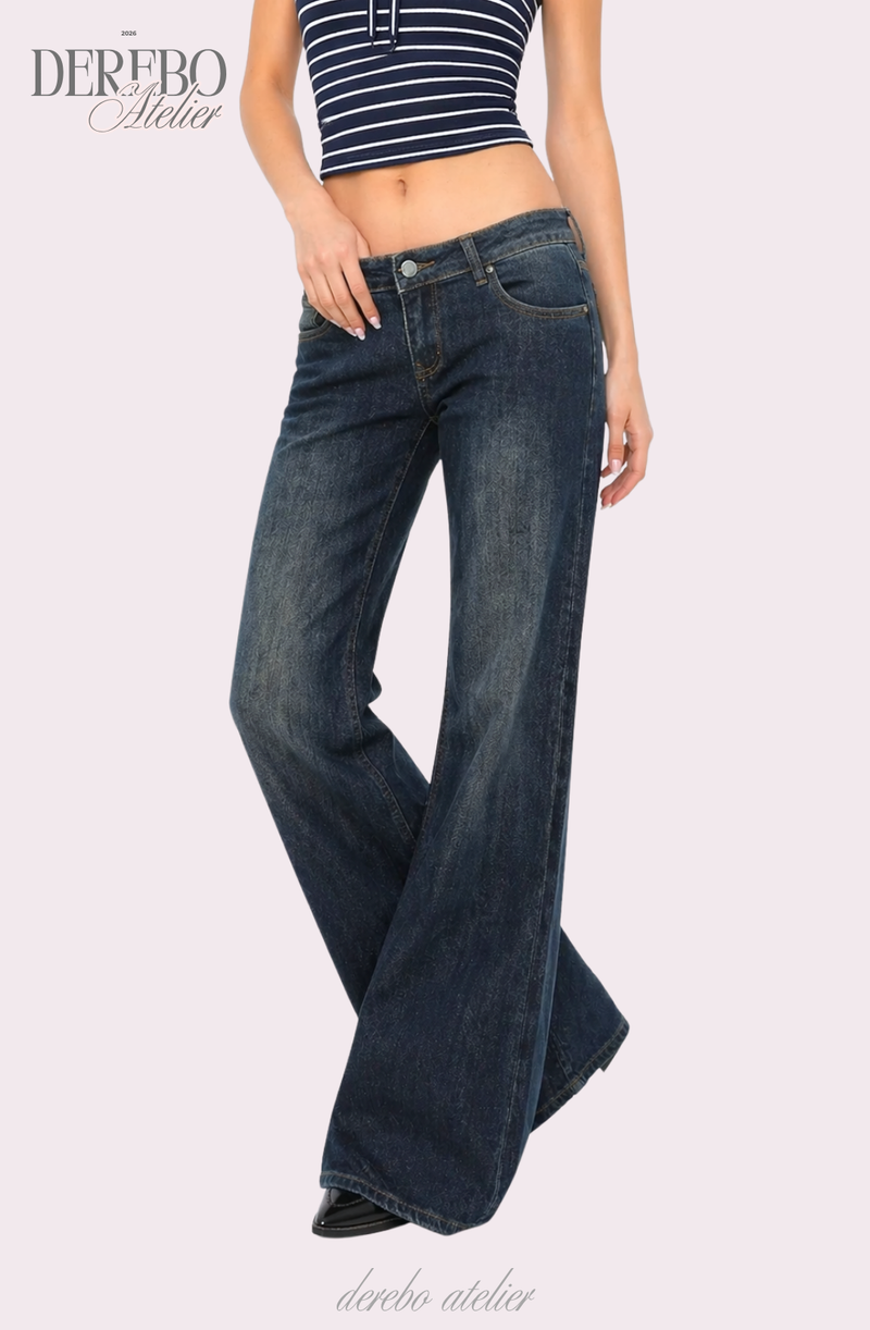 deep blue flow bootcut denim pants, regular (REGULAR)