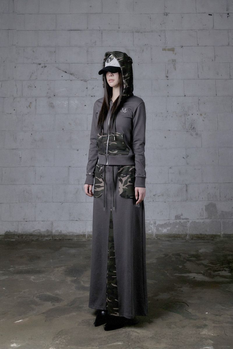 PHITES SET-UP CAMO POINT LONG SKIRT