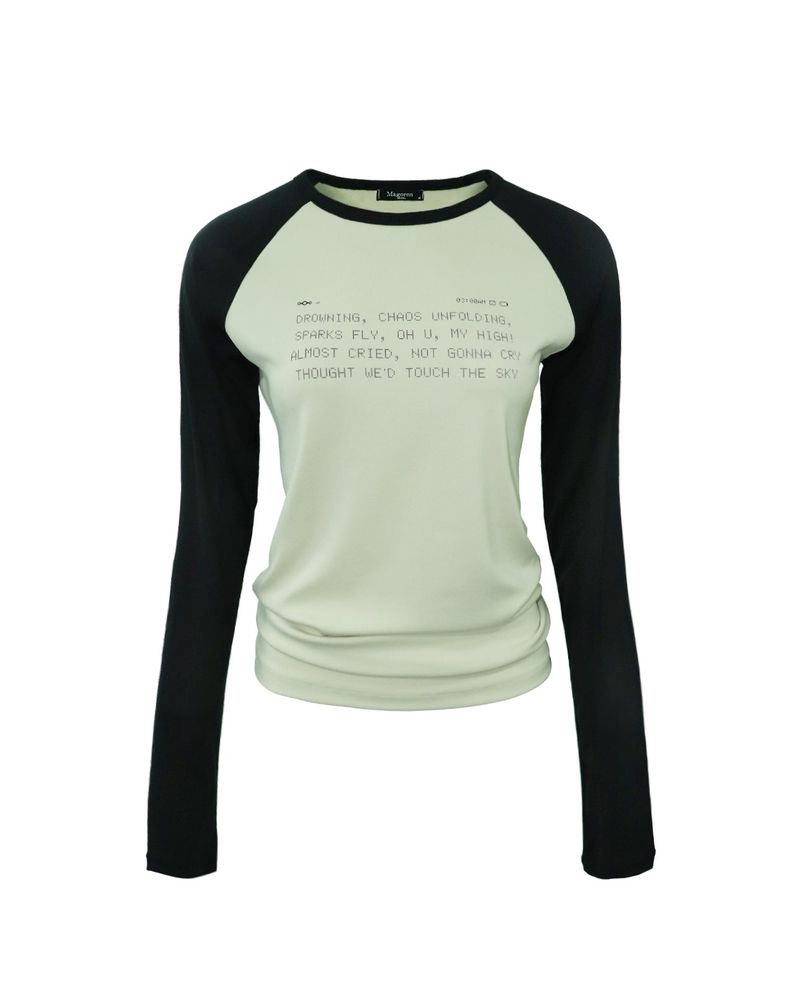 Drowning Loose Fit Raglan Long Sleeve Beige