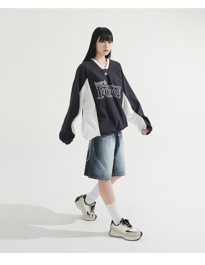 Grayish Washing Skater Half Pants