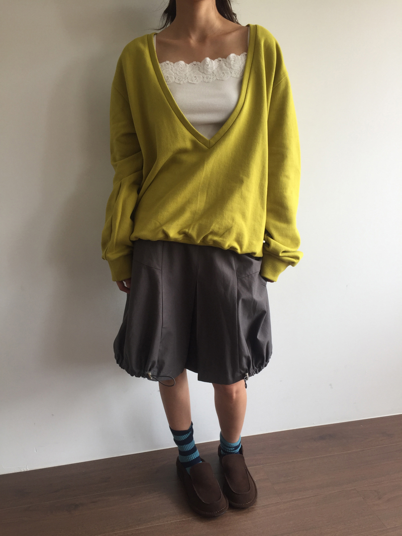 Lancol Deep V-Neck Sweatshirt (3color)