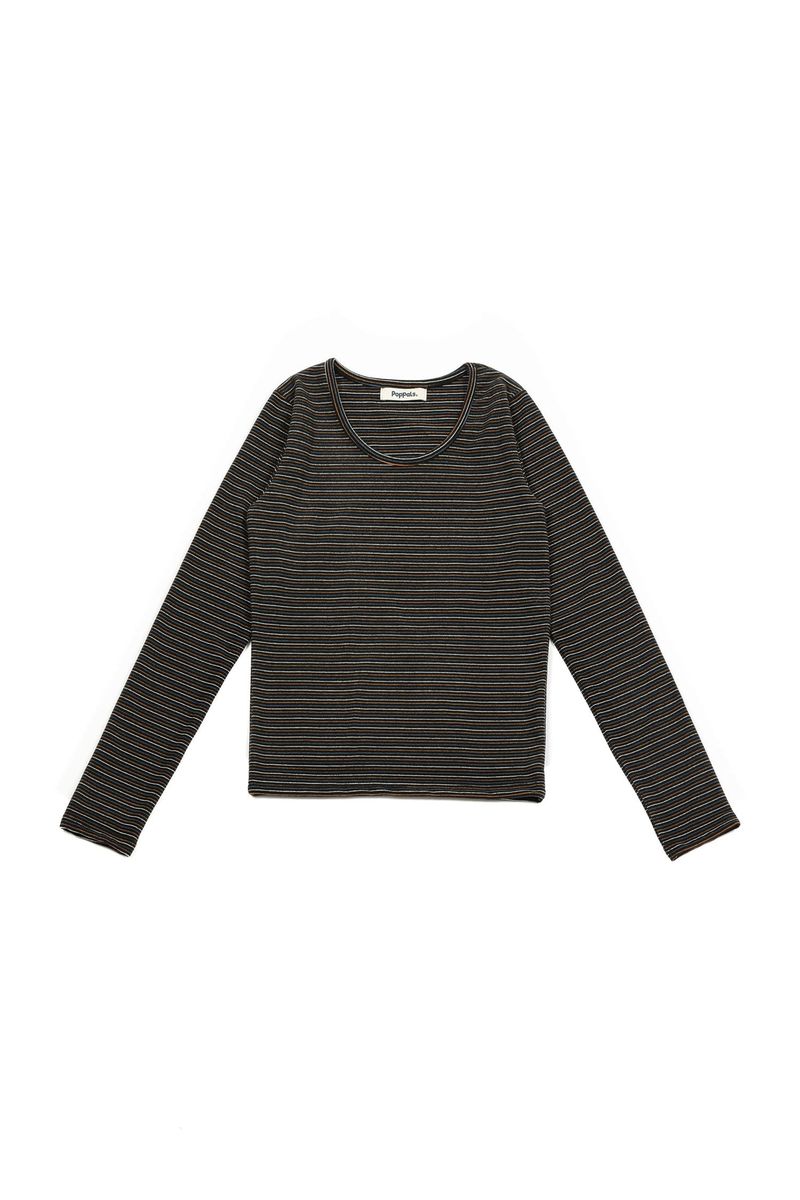 POPPALS（ポップパルズ）の「Stripe wool Tee [Black]（Tops）」