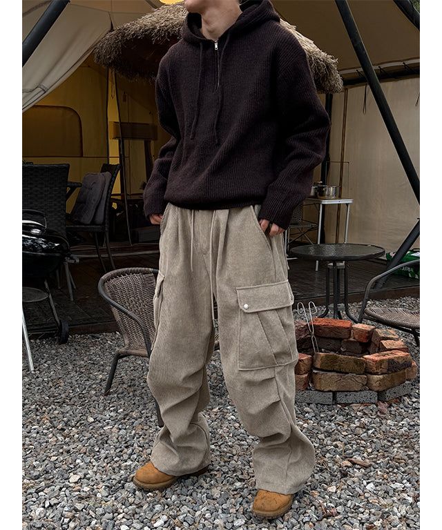 LAURANT（ロラン）の「[Unisex] Corduroy banding cargo wide pants(2color)（Pants）」