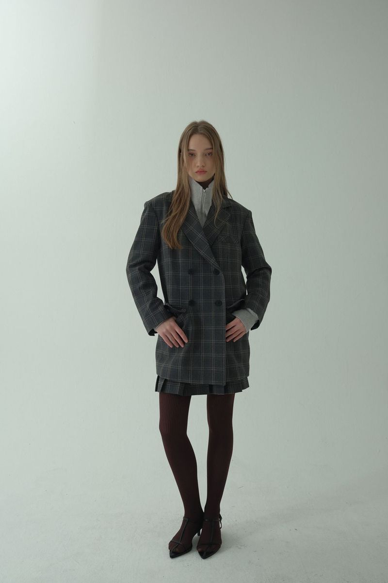 GLAM CHECK SKIRT_BLACK