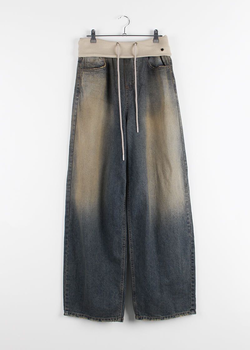RIB FOLDING VINTAGE DENIM