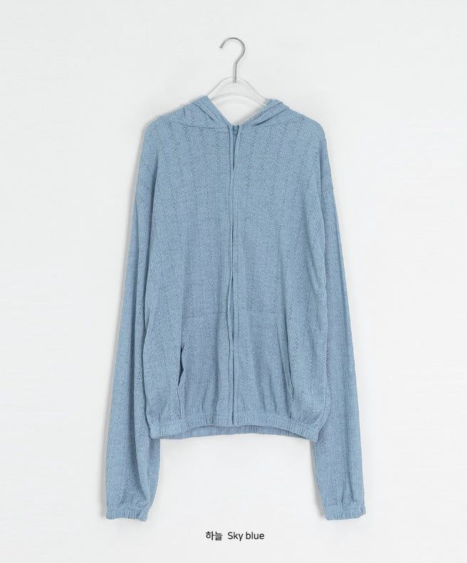 Katarzy Punching Knit Hood Zip-Up
