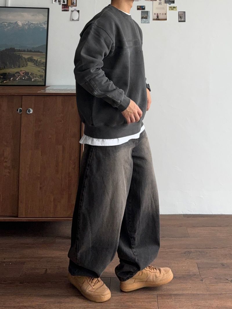 Natural balloon denim pants (3color)