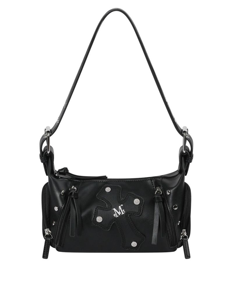BAEL CROSS LEATHER PATCH MINI SHOULDER BAG