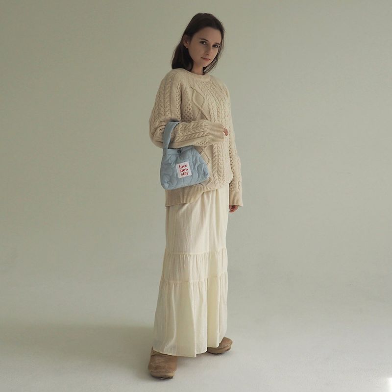 flower padding tote-sky