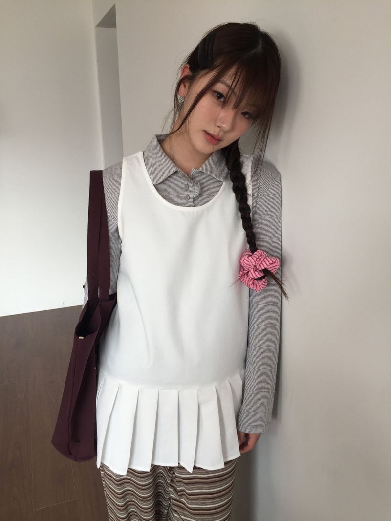 May Pleated Mini Dress (2color)