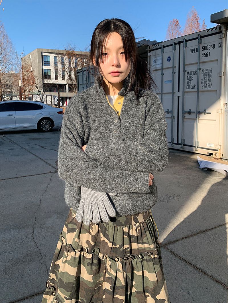HENLEY ANORAK SWEATER (5C)